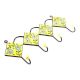 Yellow And Turquoise Ceramic Floral Tiles Hooks